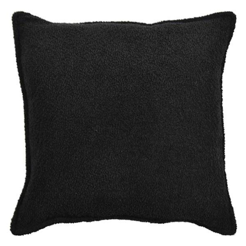Crosby St. Black Soft Textured Boucle Throw Pillow, 24″