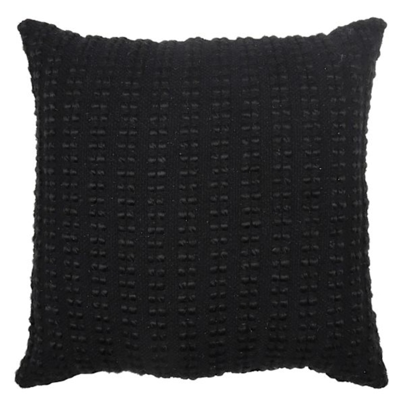 Crosby St. Black Woven Throw Pillow, 18″