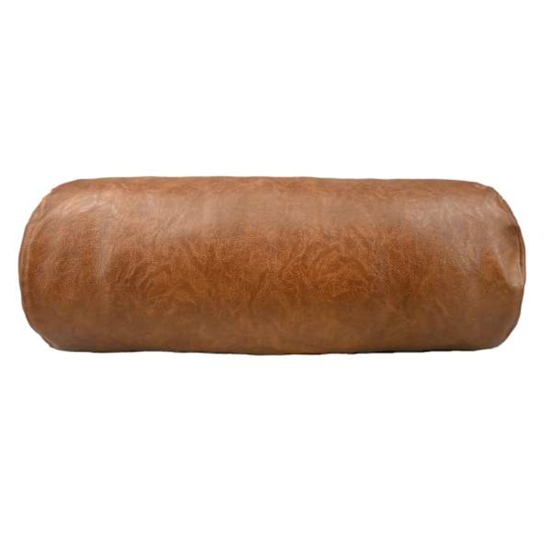 Crosby St. Brown Faux Leather Bolster Pillow