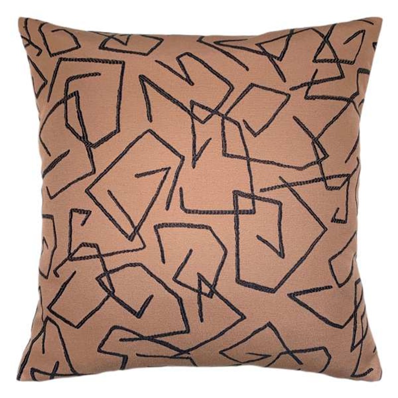 Crosby St. Brown Geo Jacquard Throw Pillow, 18″