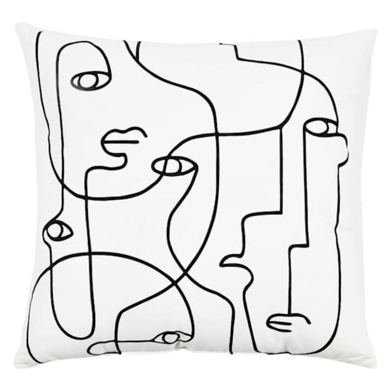 Crosby St. Face Print Throw Pillow, 18″