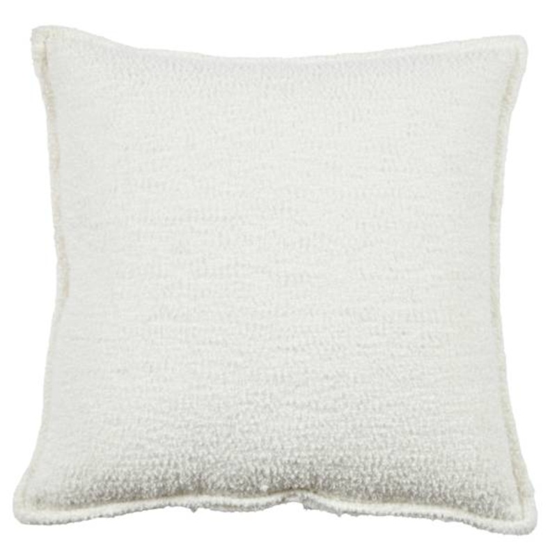 Crosby St. White Soft Textured Boucle Throw Pillow, 18″