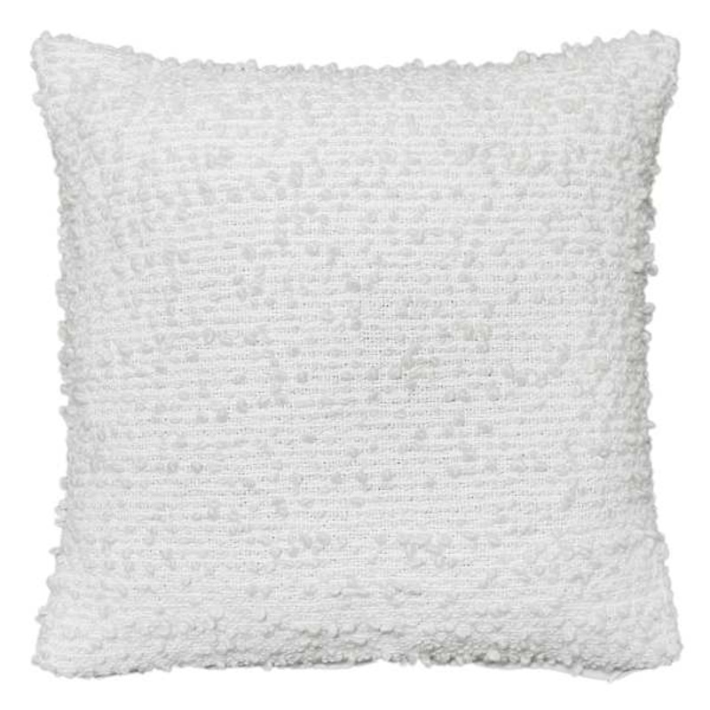 Crosby St. White Woven Boucle Throw Pillow, 18″