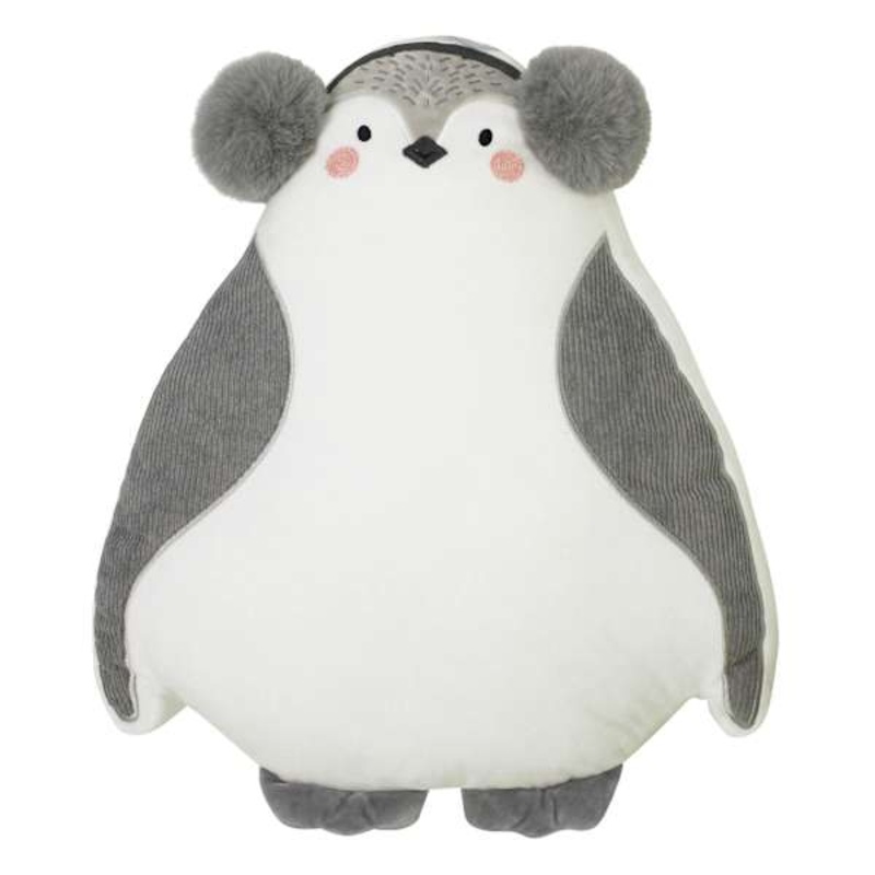 Penguin Shaped Throw Pillow, 18″