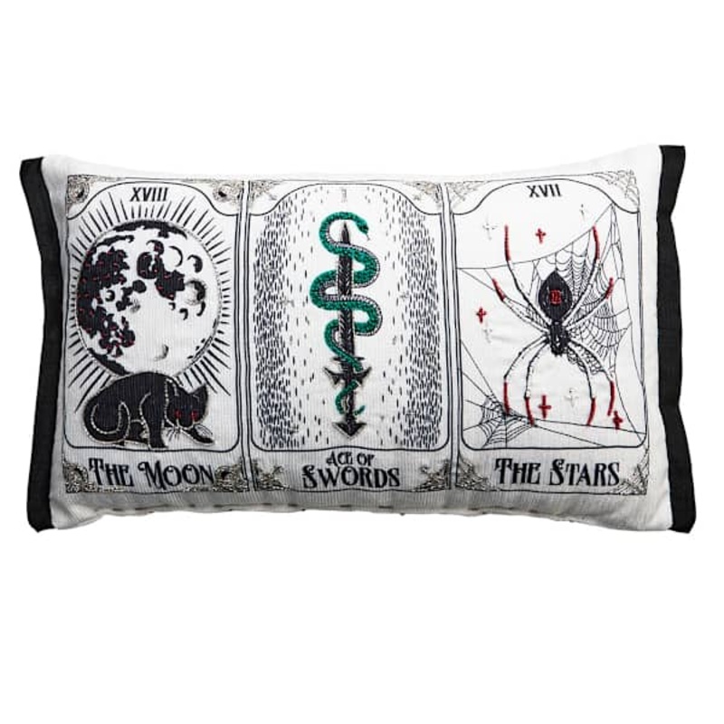 Tarot Card Embroidered Throw Pillow, 12×20