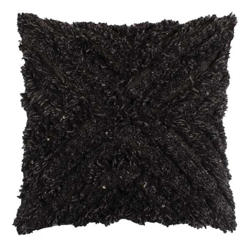 Black Tufted Throw Pillow, 20″