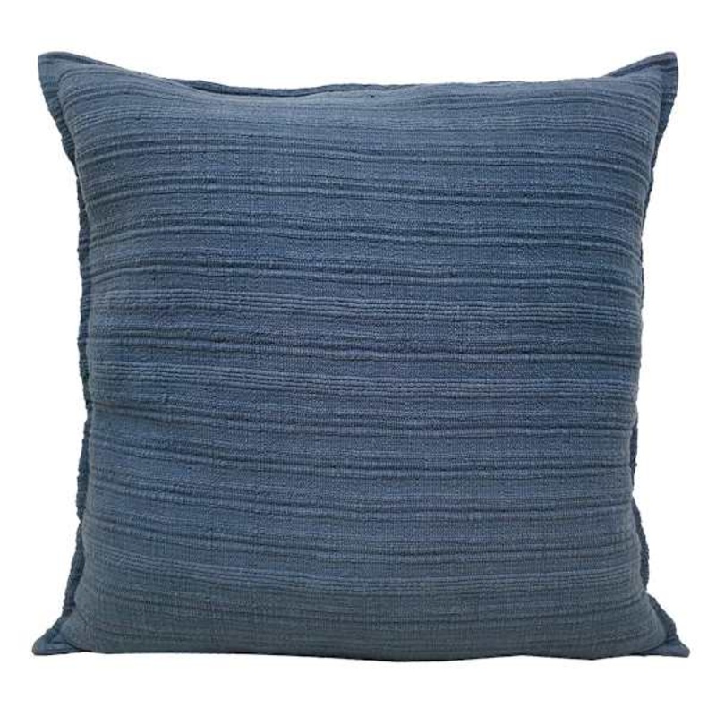 Blue Striped Slub Euro Throw Pillow, 24″