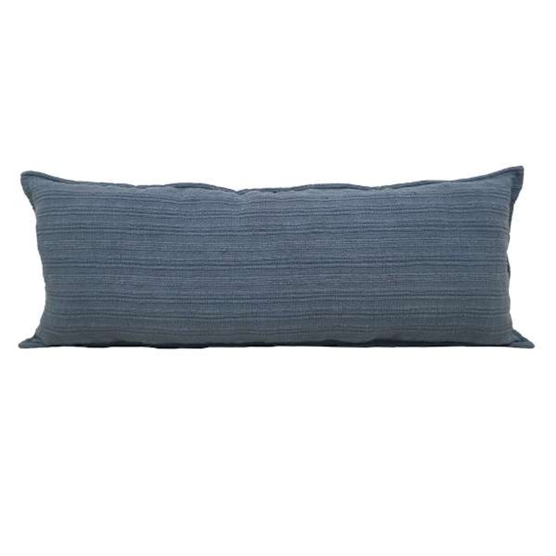 Blue Striped Slub Throw Pillow, 14×36