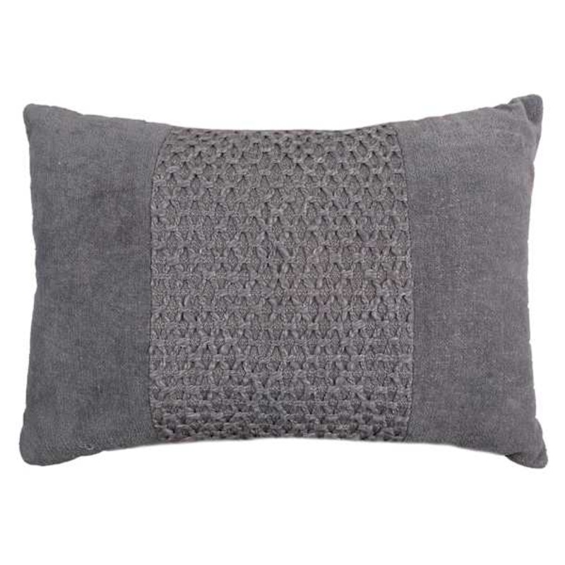 Blue Woven Textured Throw Patch Pillow, 14×20