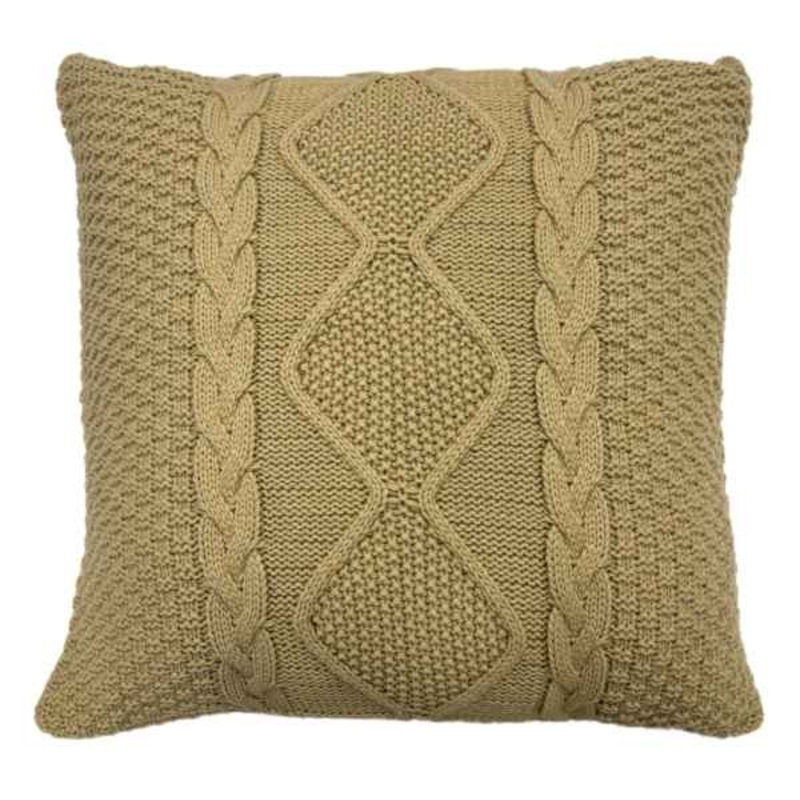Brown Knitted Throw Pillow, 24″