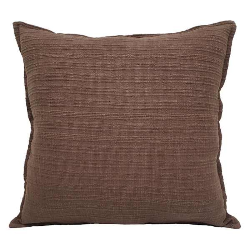 Brown Striped Slub Euro Throw Pillow, 24″