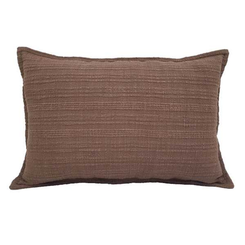 Brown Striped Slub Throw Pillow, 14×20