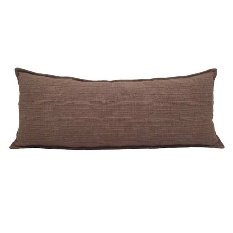 Brown Striped Slub Throw Pillow, 14×36