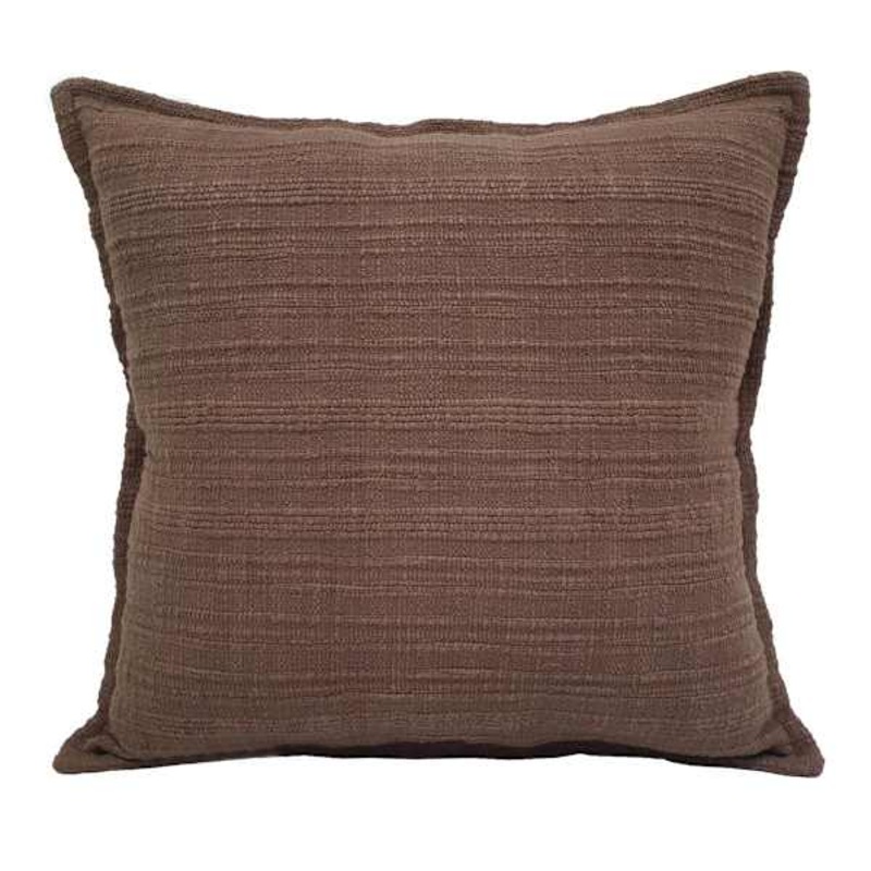 Brown Striped Slub Throw Pillow, 18″