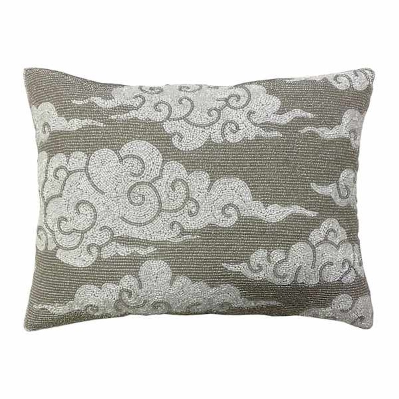 Cloud Beaded Throw Pillow, 12×16
