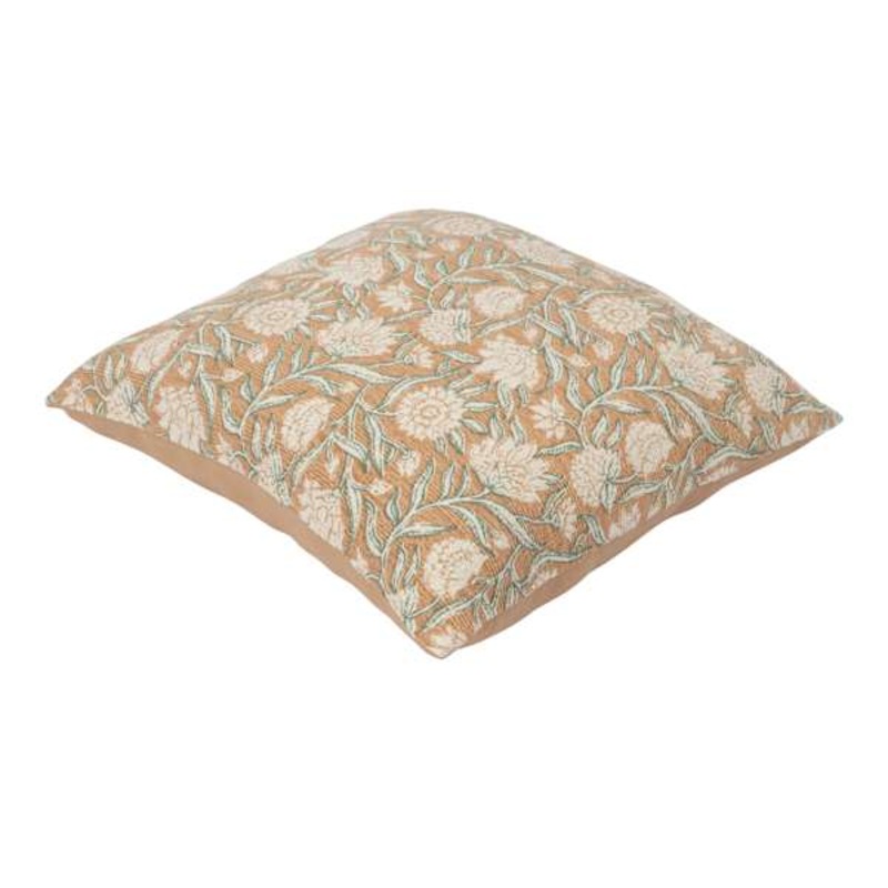 Floral Matelasse Print Throw Pillow, 18″