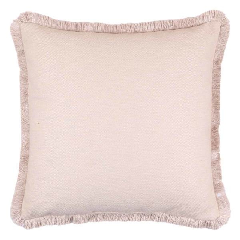 Found & Fable Solid Taupe Woven Euro Throw Pillow with Fringe, 24″
