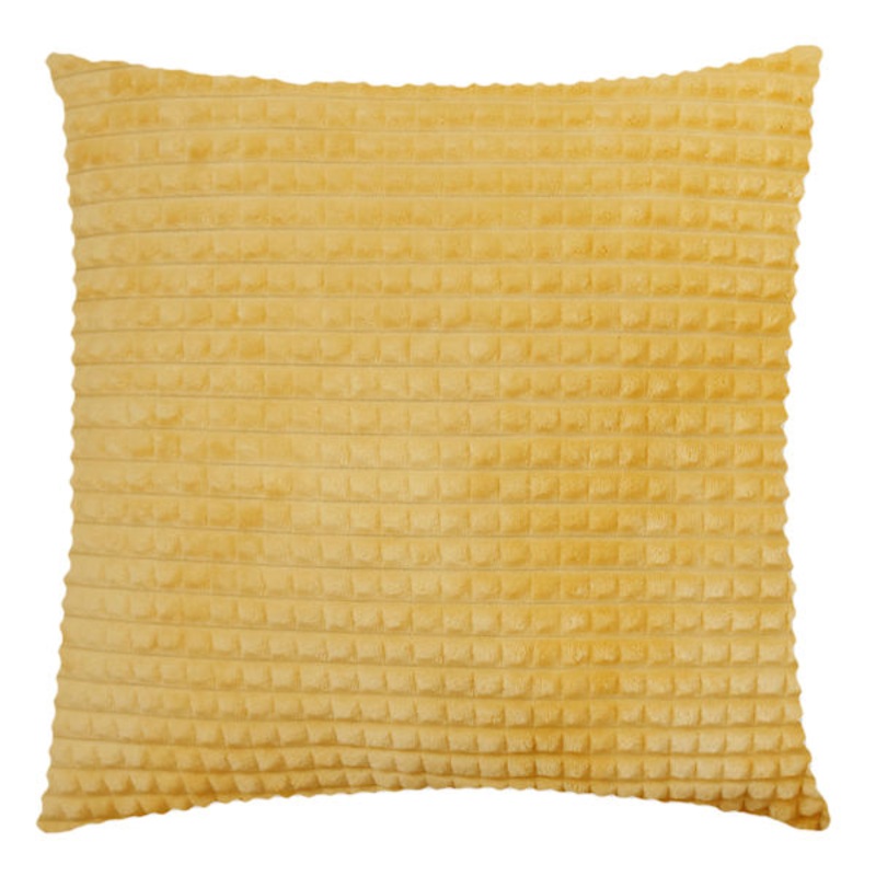 Gold Check Plush Throw Pillow, 18″