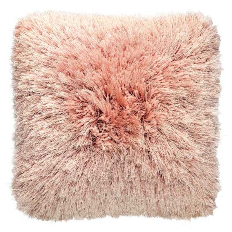 Grant Blush Pink Shag Throw Pillow, 17″