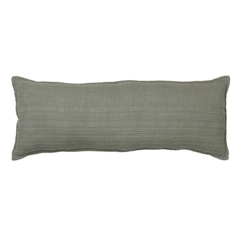 Green Striped Slub Throw Pillow, 14×36