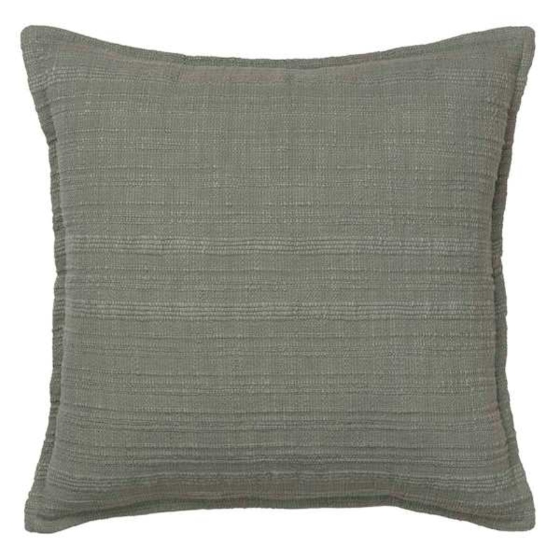 Green Striped Slub Throw Pillow, 18″