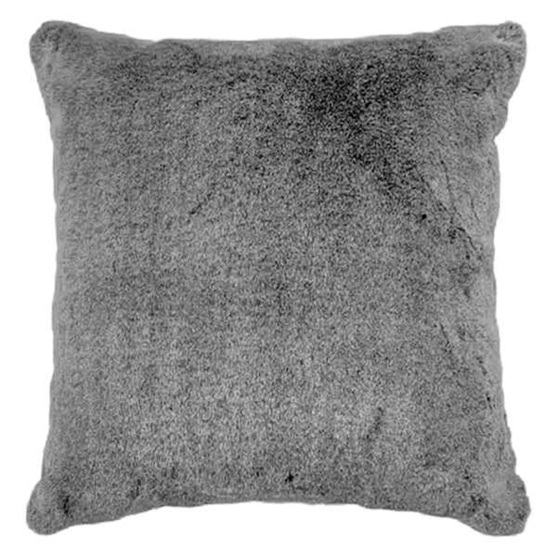 Grey Chinchilla Faux Fur Euro Throw Pillow, 24″