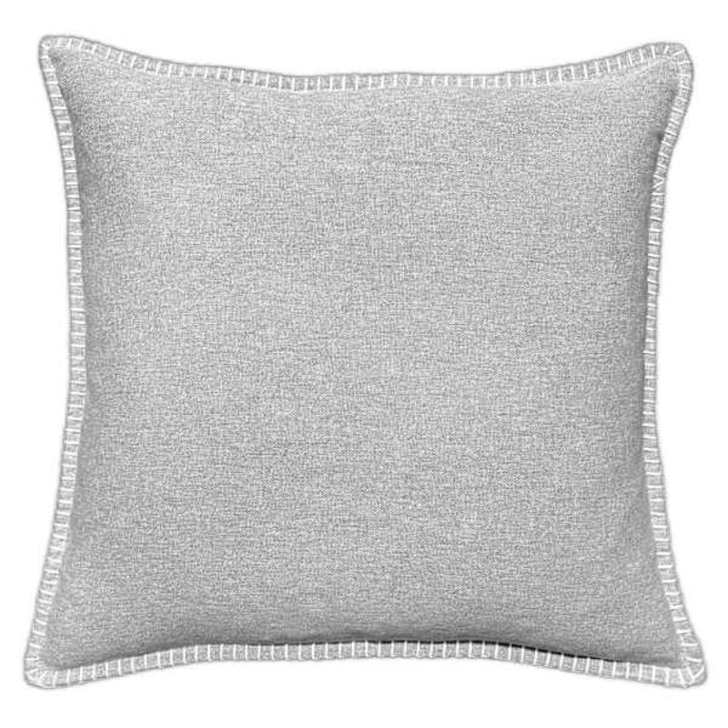 Grey Heathered Whip Stitch Feather Filled Throw Pillow, 18″