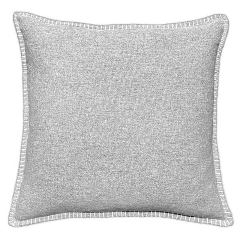 Grey Heathered Whip Stitch Feather Filled Throw Pillow, 24″