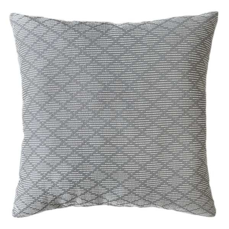 Grey Jacquard Diamond Textured Throw Pillow, 18″