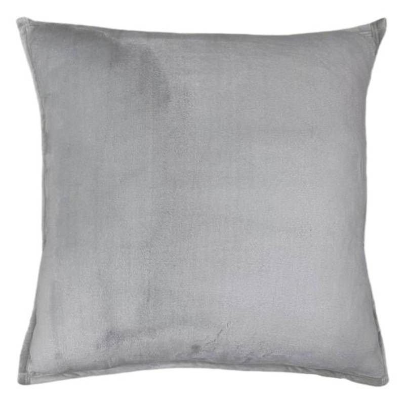 Grey Micro Plush Throw Pillow, 24″