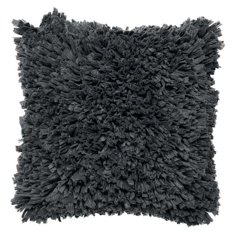 Grey Paper Shag Throw Pillow, 18″