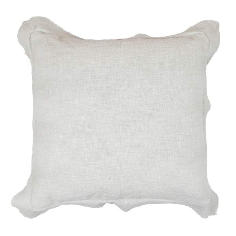 Grey Slub Textured Flange Throw Pillow, 20″