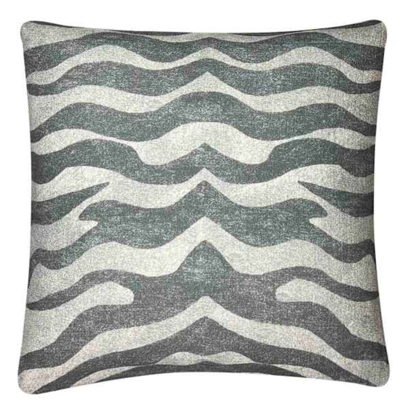 Grey Tiger Print Throw Pillow, 18″