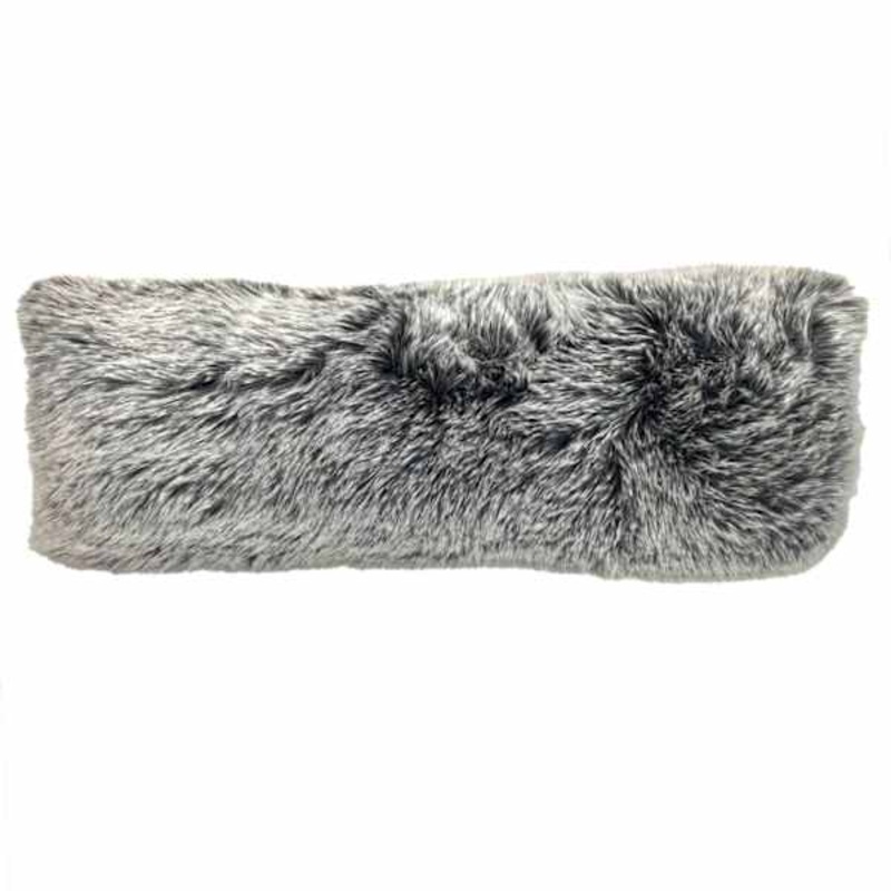 Grey Tipped Faux Fur Throw Pillow, 14×36