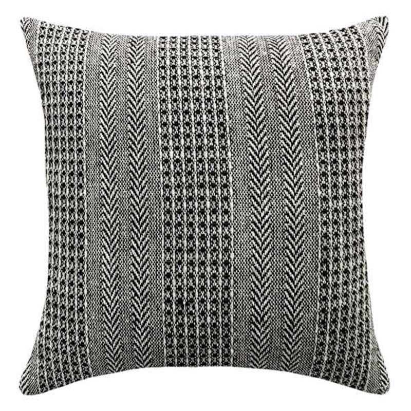 Hamilton Grey Woven Throw Pillow, 18″