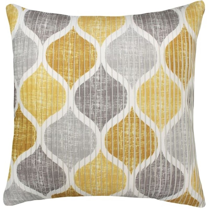 Hollis Yellow & Grey Pleated Throw Pillow, 18″