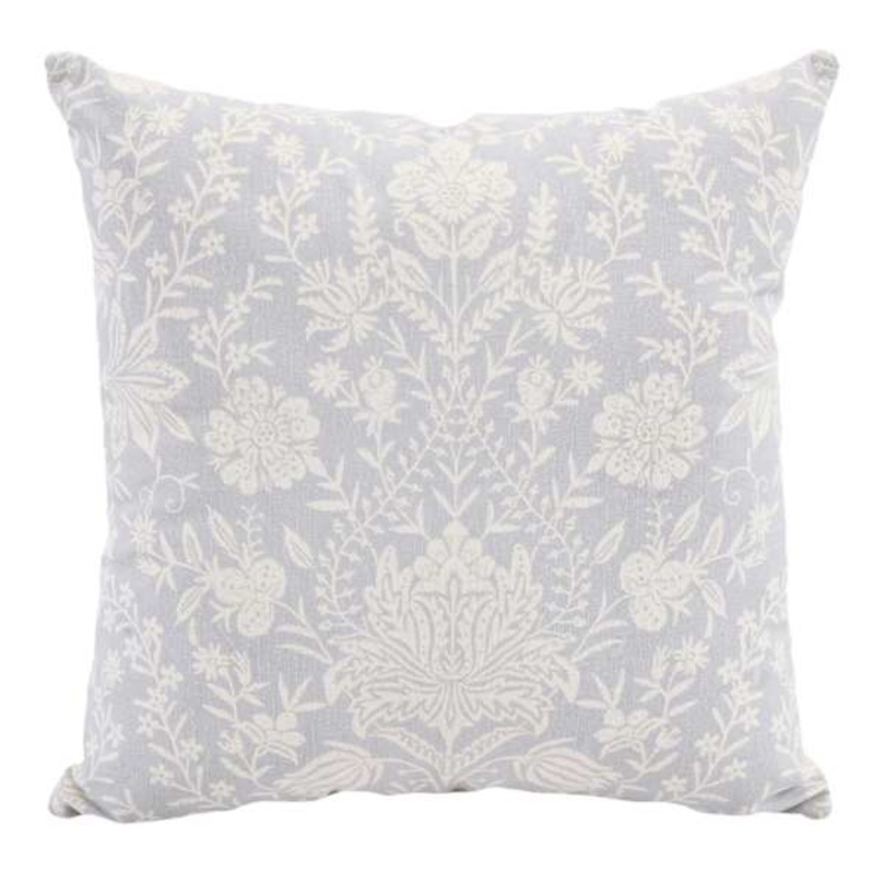 Lotus Floral Print Throw Pillow, 18″