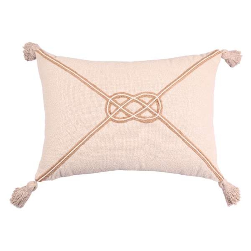 Neutral Sailors Knot Throw Pillow, 14×20