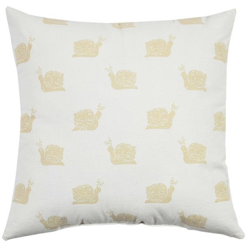 Neutral Snail Print Throw Pillow, 18″