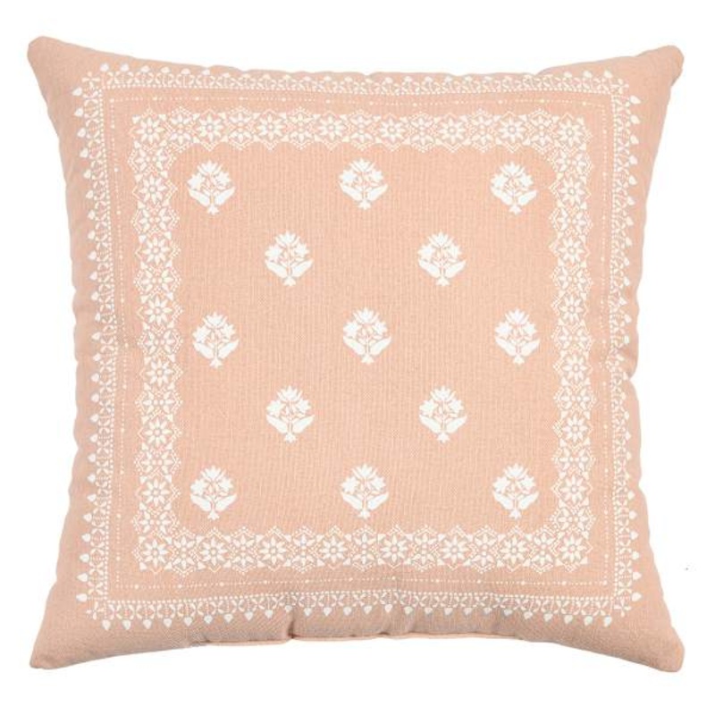 Pink Bandana Print Throw Pillow, 18″