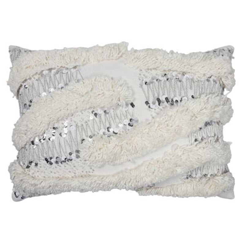 Tufted Wavy Lurex Throw Pillow, 14×20