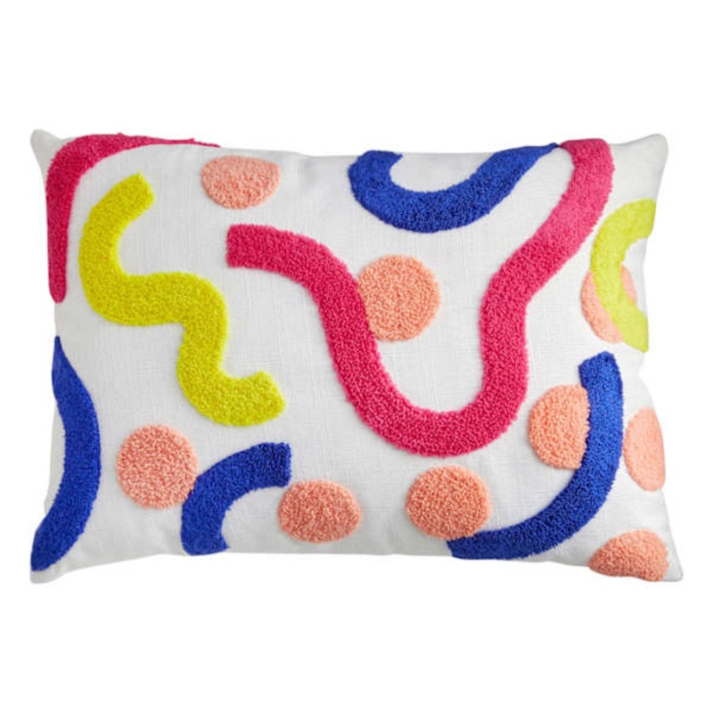 Abstract Tufted Throw Pillow, 14×20