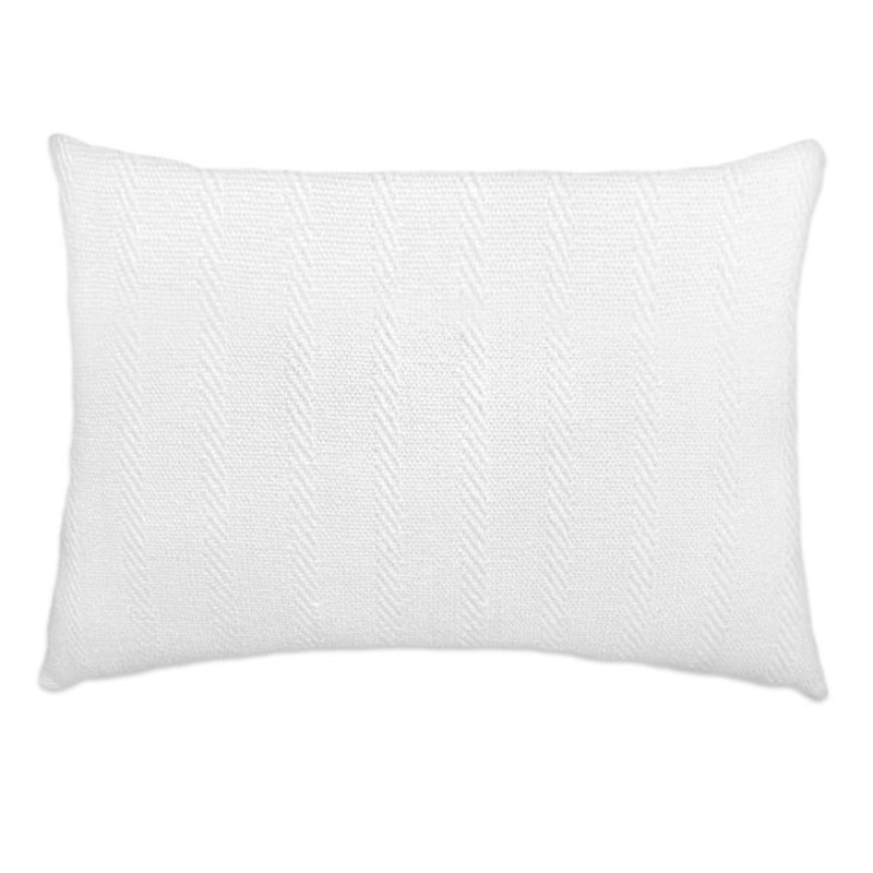 Barrington Bright White Woven Throw Pillow, 18″