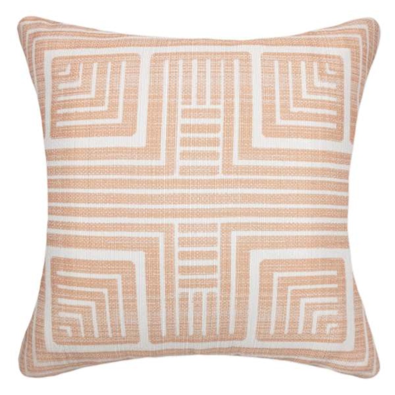Blush Pink Maze Design Throw Pillow, 18″