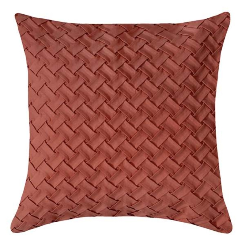 Burgundy Basketweave Throw Pillow, 18″