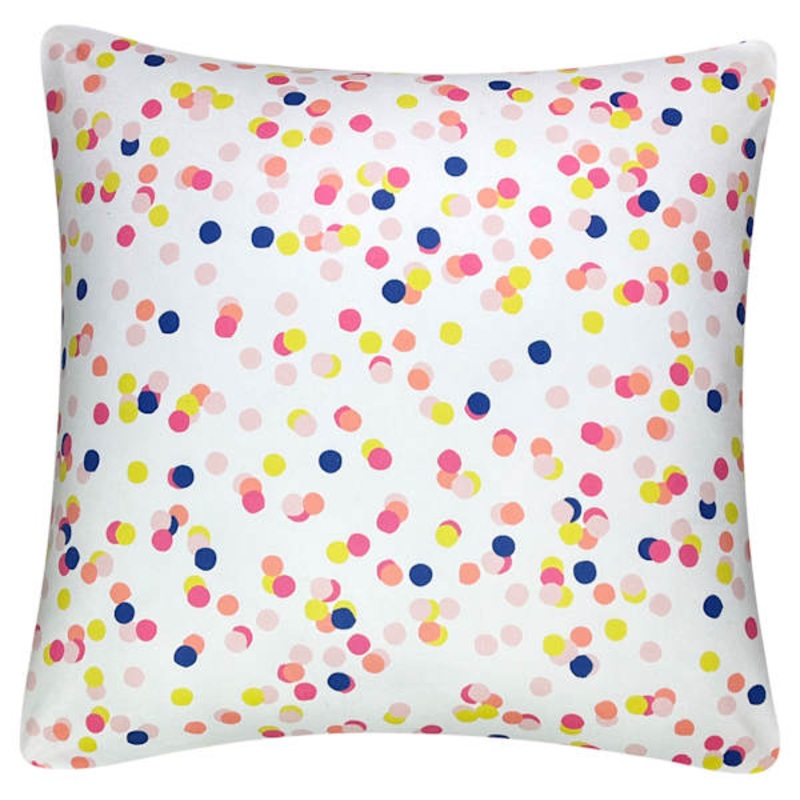 Confetti Print Throw Pillow, 18″