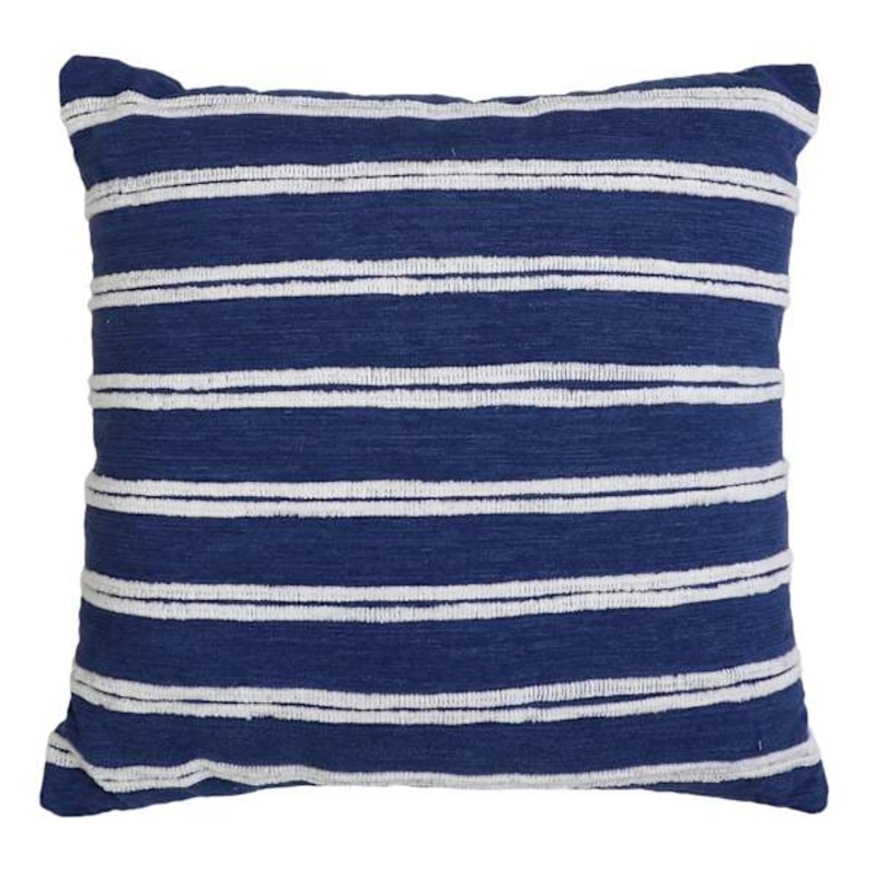 Ellie Navy Blue Striped Throw Pillow, 20″