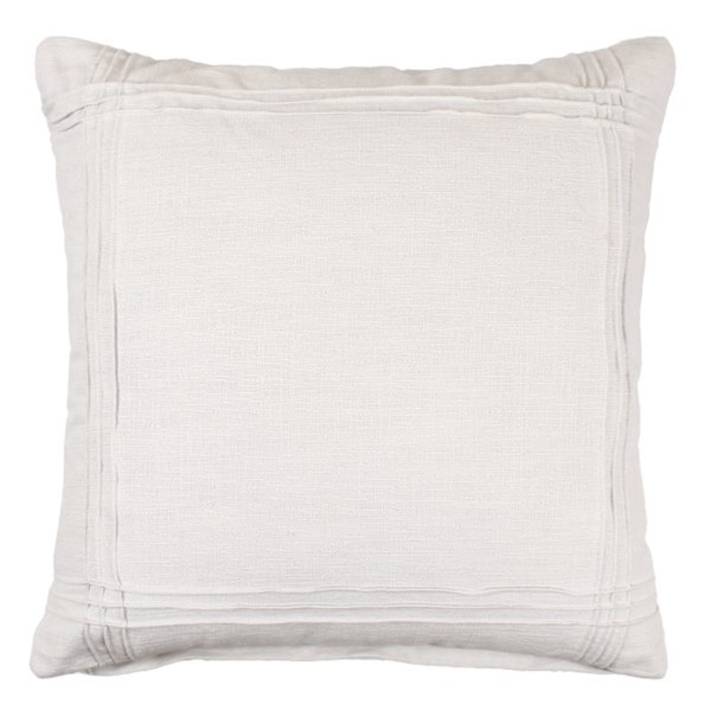Grey Four Corner Frame Stitch Cotton Throw Pillow, 20″