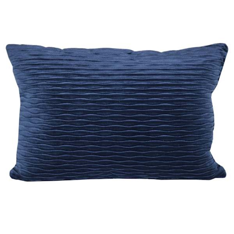 Indigo Ripple Textured Plush Throw Pillow, 14×20