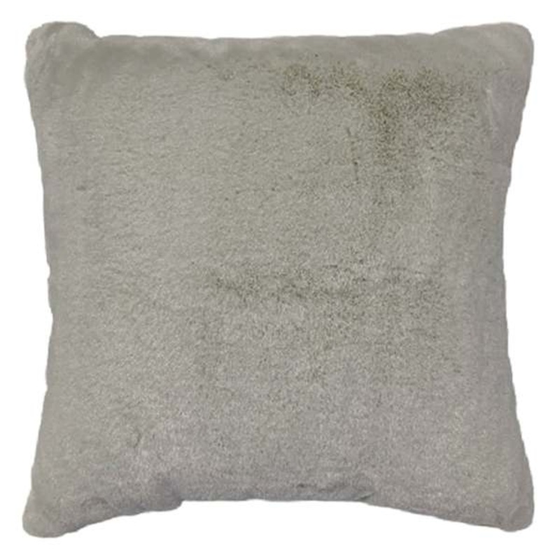 Ivory Chinchilla Faux Fur Euro Throw Pillow, 24″